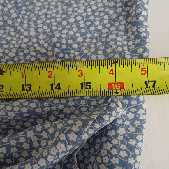 Shein Blue Printed Faux Wrap Dress With Ruffle Short Sleeves Women Size XL US 12 - Picture 11 of 12